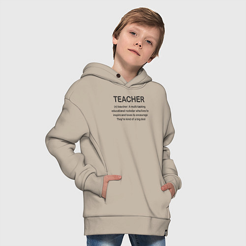 Детское худи оверсайз Teacher / Миндальный – фото 4