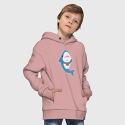Толстовка оверсайз детская Hype Shark, цвет: пыльно-розовый — фото 2