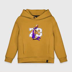 Толстовка оверсайз детская Леброн Джеймс, цвет: горчичный