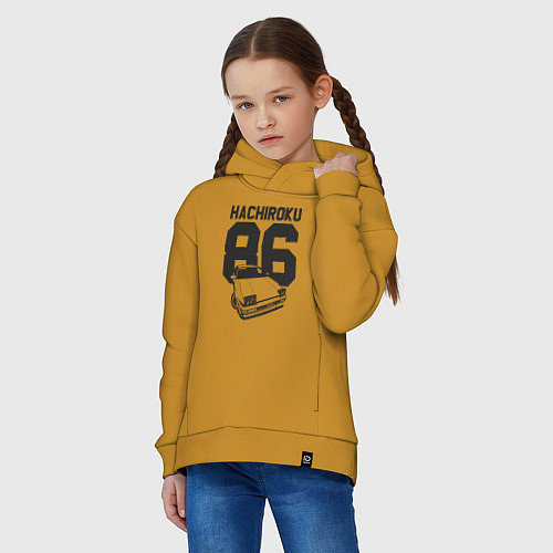 Детское худи оверсайз Toyota AE86 Hachiroku / Горчичный – фото 3