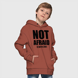 Толстовка оверсайз детская Not Afraid, цвет: кирпичный — фото 2