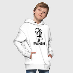 Толстовка оверсайз детская Эминем, цвет: белый — фото 2