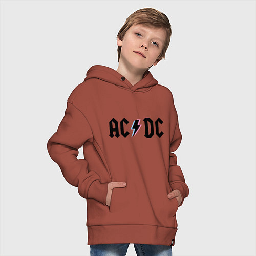 Детское худи оверсайз AC/DC / Кирпичный – фото 4