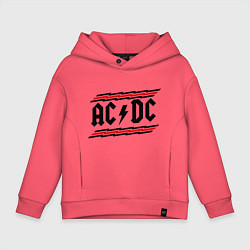 Толстовка оверсайз детская AC/DC Voltage, цвет: коралловый