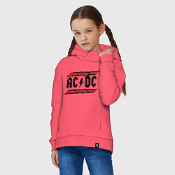Толстовка оверсайз детская AC/DC Voltage, цвет: коралловый — фото 2