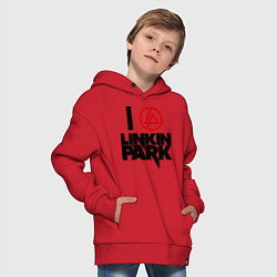 Толстовка оверсайз детская I love Linkin Park, цвет: красный — фото 2