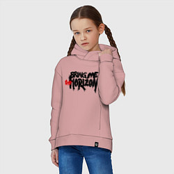 Толстовка оверсайз детская Bring me the horizon, цвет: пыльно-розовый — фото 2