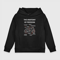 Толстовка оверсайз детская The Anatomy of Freedom, цвет: черный