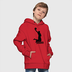 Толстовка оверсайз детская Jordan Basketball, цвет: красный — фото 2