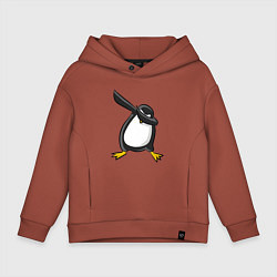 Толстовка оверсайз детская DAB Pinguin, цвет: кирпичный