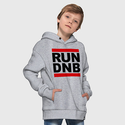 Детское худи оверсайз RUN DNB / Меланж – фото 4
