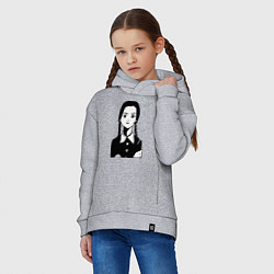 Толстовка оверсайз детская Wednesday Addams, цвет: меланж — фото 2