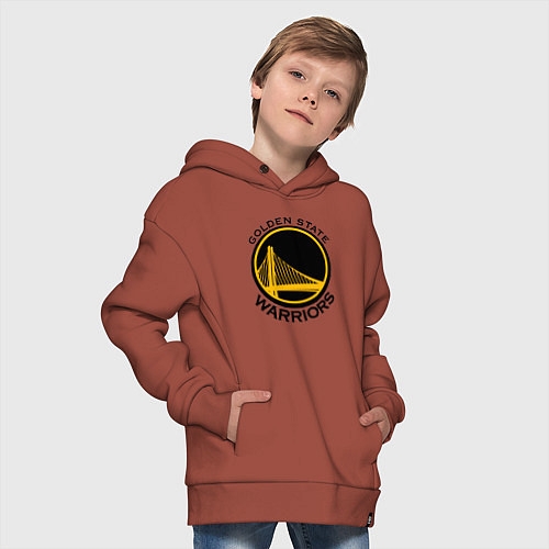 Детское худи оверсайз GOLDEN STATE WARRIORS / Кирпичный – фото 4