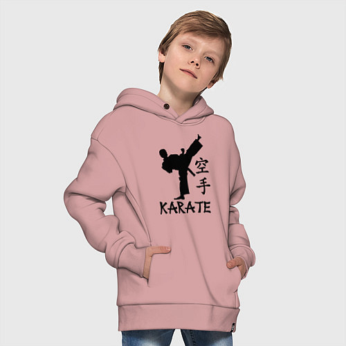 Детское худи оверсайз Karate craftsmanship / Пыльно-розовый – фото 4