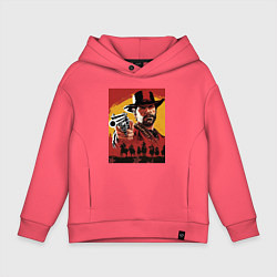 Толстовка оверсайз детская Red dead redemption 2, цвет: коралловый
