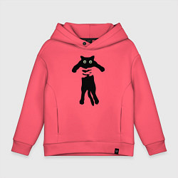 Детское худи оверсайз Черный кот в руках