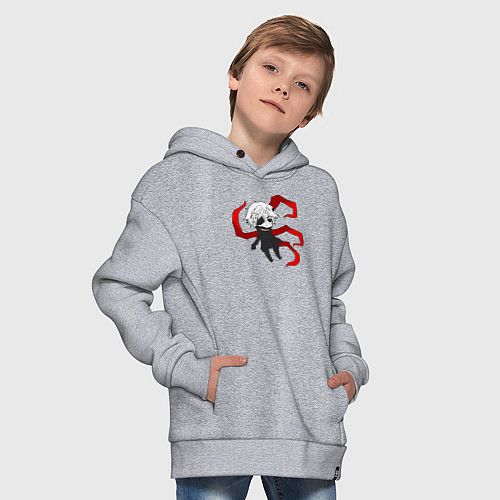 Детское худи оверсайз Токийский гуль / Меланж – фото 4