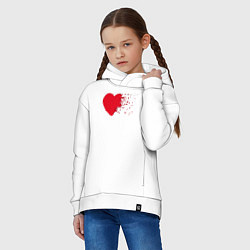 Толстовка оверсайз детская Сердце, цвет: белый — фото 2