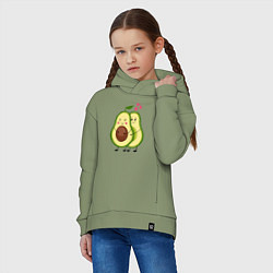 Толстовка оверсайз детская Влюбленные Веганы Авокадо, цвет: авокадо — фото 2