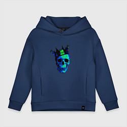 Толстовка оверсайз детская Skeleton King, цвет: тёмно-синий