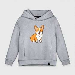 Толстовка оверсайз детская Корги, цвет: меланж