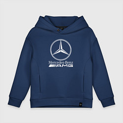 Толстовка оверсайз детская MERCEDES-BENZ AMG, цвет: тёмно-синий
