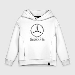 Толстовка оверсайз детская MERCEDES-BENZ AMG, цвет: белый