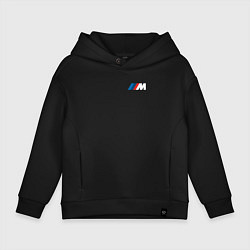 Толстовка оверсайз детская BMW M LOGO 2020, цвет: черный