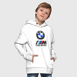 Толстовка оверсайз детская BMW BOSS, цвет: белый — фото 2