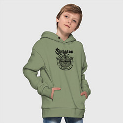 Толстовка оверсайз детская Sabaton, цвет: авокадо — фото 2