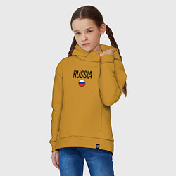 Толстовка оверсайз детская Россия, цвет: горчичный — фото 2