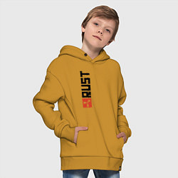 Толстовка оверсайз детская RUST, цвет: горчичный — фото 2