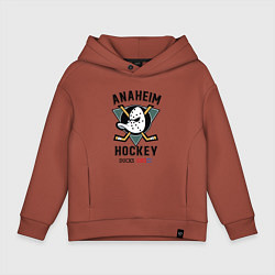 Толстовка оверсайз детская ANAHEIM DUCKS, цвет: кирпичный