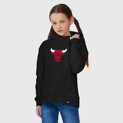 Детское худи оверсайз Chicago Bulls / Черный – фото 3