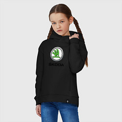Толстовка оверсайз детская SKODA, цвет: черный — фото 2