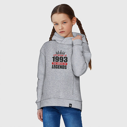 Детское худи оверсайз 1993 - рождение легенды / Меланж – фото 3