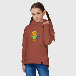 Толстовка оверсайз детская Мексиканский Попугай, цвет: кирпичный — фото 2