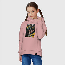 Толстовка оверсайз детская Айртон Сенна, цвет: пыльно-розовый — фото 2