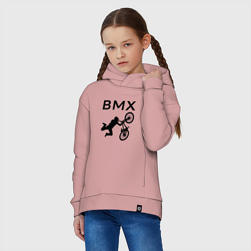 Детское худи оверсайз Велоспорт BMX Z / Пыльно-розовый – фото 3