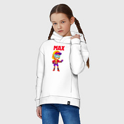 Толстовка оверсайз детская БРАВЛ СТАРС МАКС MAX, цвет: белый — фото 2