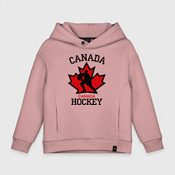 Толстовка оверсайз детская Canada Hockey, цвет: пыльно-розовый