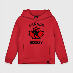 Толстовка оверсайз детская Canada Hockey, цвет: красный