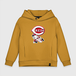 Толстовка оверсайз детская Cincinnati reds - baseball team - talisman, цвет: горчичный