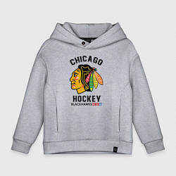 Толстовка оверсайз детская CHICAGO BLACKHAWKS NHL, цвет: меланж