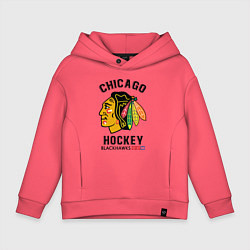 Толстовка оверсайз детская CHICAGO BLACKHAWKS NHL, цвет: коралловый