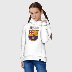 Толстовка оверсайз детская Barcelona FC, цвет: белый — фото 2