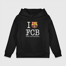 Толстовка оверсайз детская Barcelona FC, цвет: черный