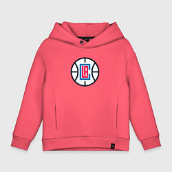Толстовка оверсайз детская Los Angeles Clippers, цвет: коралловый