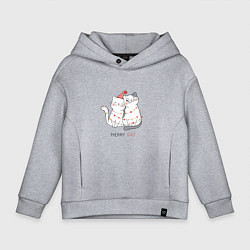 Толстовка оверсайз детская Merry Cat, цвет: меланж