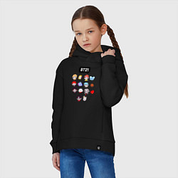 Толстовка оверсайз детская BTS BT21, цвет: черный — фото 2
